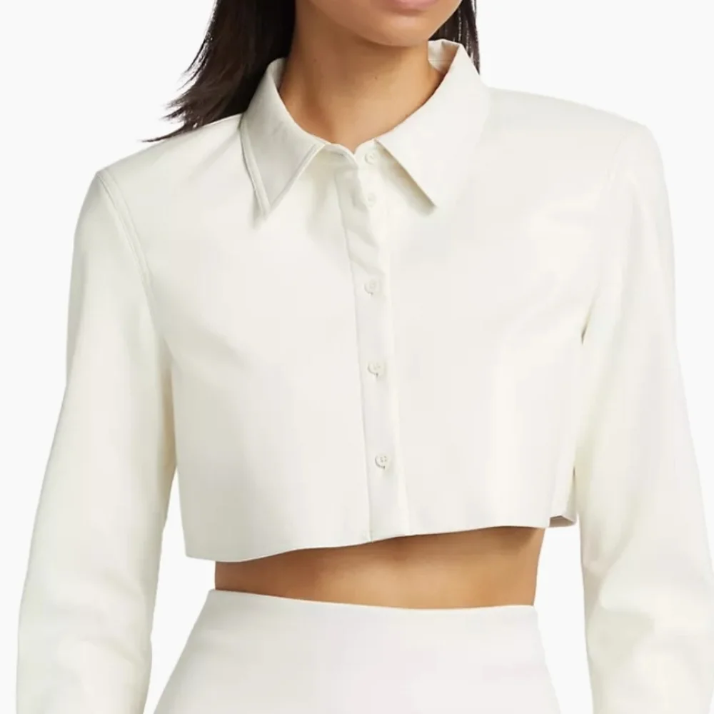 ALICE + OLIVIA Vegan Leather Shirt - Picture 1 of 5
